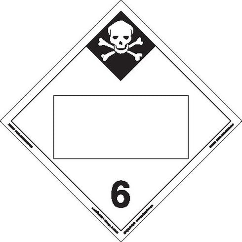 Labelmaster ZEZ29B Inhalation Hazard Hazmat Placard, Blank, E-Z Removable Vinyl (Pack of 25)
