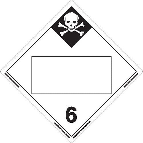 Labelmaster ZEZ29B Inhalation Hazard Hazmat Placard, Blank, E-Z Removable Vinyl (Pack of 25)
