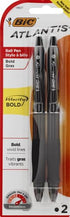 Bic Atlantis Velocity Bold Ball Pen, Black 2 ea (Pack of 2)