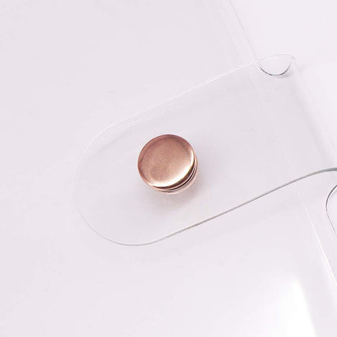 Clear A6 Binder Cover, Rose Gold 6 Ring Budget Binders, Snap Button Closure, Loose Leaf Folders, Refillable Soft