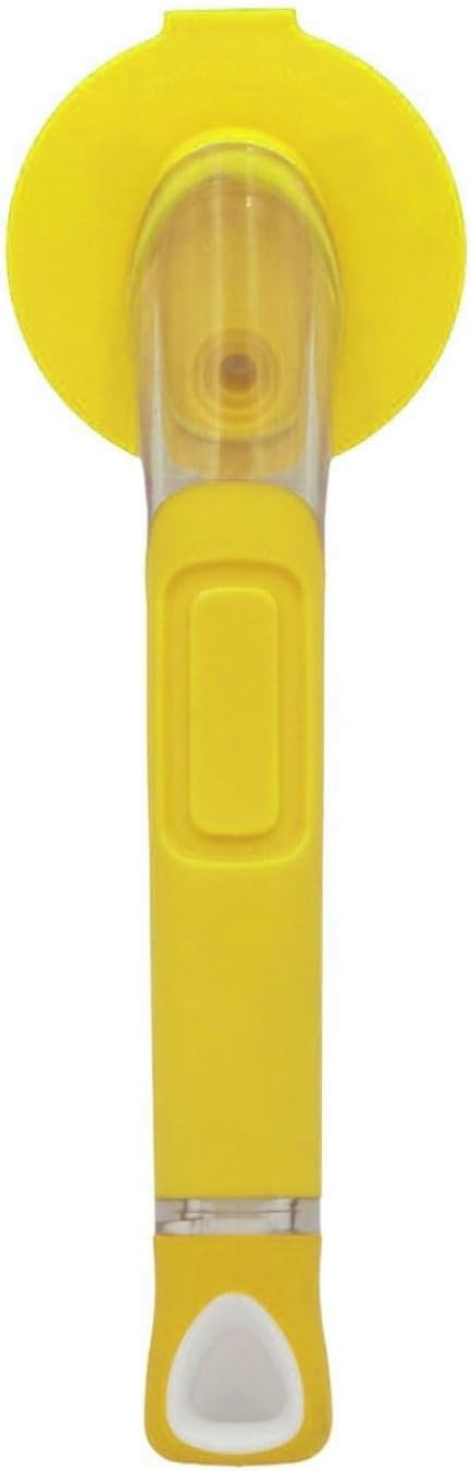 The Original Smiling Handle with Soap Dispensing for Scrub Daddy (Reg. TM) Sponge and Scrub Moji Sponge (Yellow)