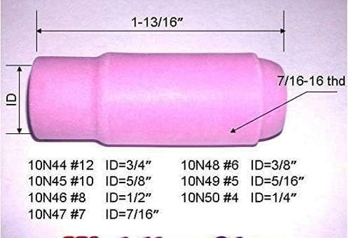 RIVERWELD 10pk TIG Alumina Nozzles, Ceramic Shield Cup 5/8" Orifice for DB PTA SR WP