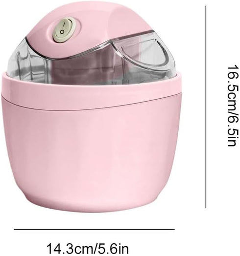 Generic 500ML Frozen Mini Ice Cream Maker, One Touch Dessert Machine for Gelato Sorbet Yogurt, Personal Mini Ice Cream