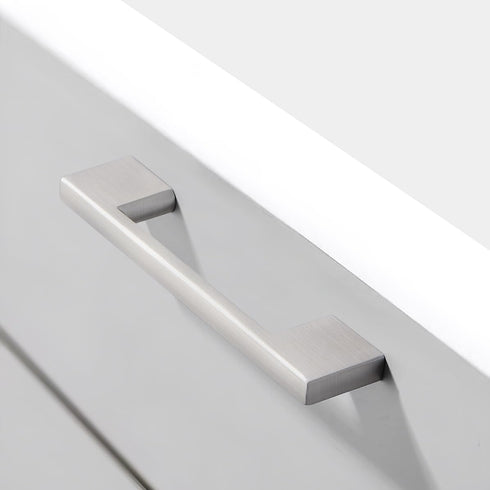 10 Pack Brushed Nickel Cabinet Pulls, 5 inch Square Silver Handles for Drawer Kitchen Cupboard Dresser Hardware