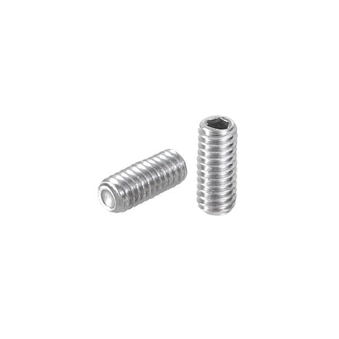 uxcell 120Pcs Hex Socket Grub Screw Set | M2.5x6mm 304 Stainless Steel Head Screws | Flat Point Grub Bolt