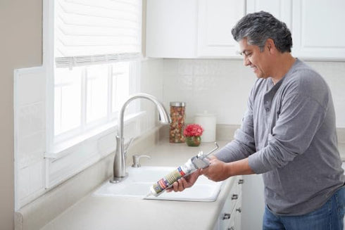 GE Sealants & Adhesives 281 Advanced Silicone 2 Kitchen & Bath Sealant, White, 2.8oz