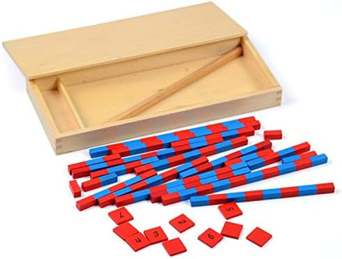 Kghios Montessori Small Numerical Rods with Number Tiles Montessori Math Toys Materials for