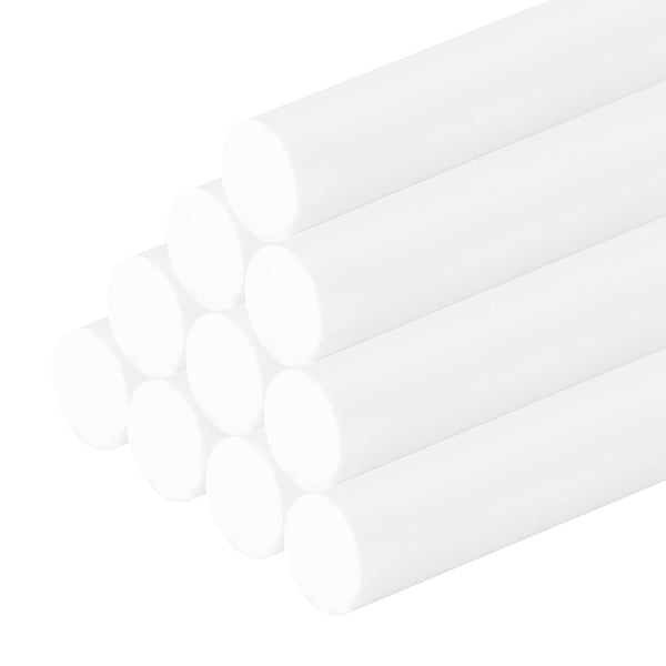 uxcell 10 Pcs White Plastic Rods, 8 x 250mm ABS Styrene Round Stick for DIY Toys Building and Model Making