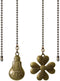 Ceiling Fan Pull Chain Set, 2 Pcs Bulb and Four-Leaf Pattern Pull Chain Extension, 12 Inch Ceiling Fan Chain Extender
