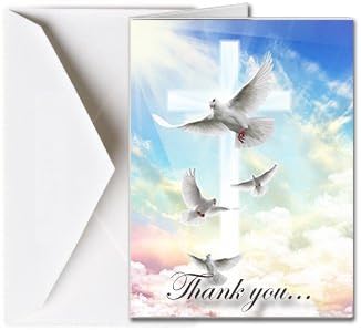 Amor Memorials Stationery Funeral Memorial Service Thank You Cards with Envelopes (25 Count) FTKC1164 Vuelo