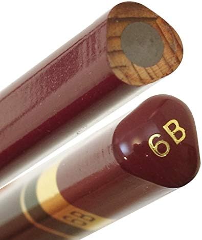 Uni Penmanship Writing Wooden Pencil - Triangular Body, 6B, Pack of 3