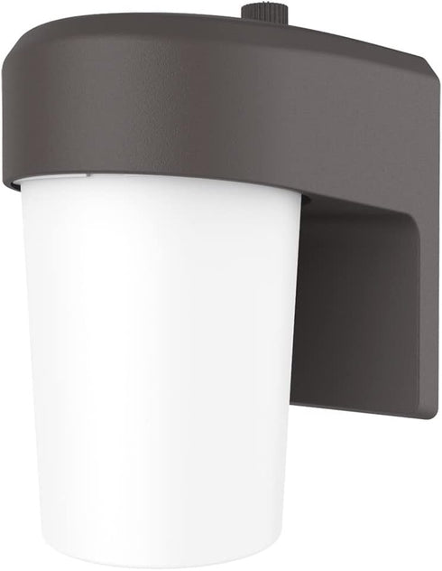 HALO FE 1-Light Bronze LED Outdoor Lantern Sconce with Dusk to Dawn