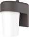 HALO FE 1-Light Bronze LED Outdoor Lantern Sconce with Dusk to Dawn