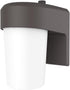 HALO FE 1-Light Bronze LED Outdoor Lantern Sconce with Dusk to Dawn