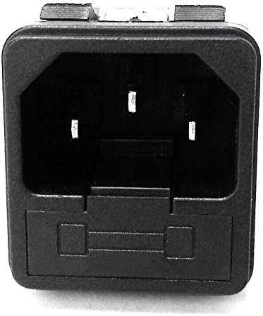CESS Snap In AC Power Inlet with Fuse Holder, AC Black Socket (4 PACK)