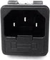 CESS Snap In AC Power Inlet with Fuse Holder, AC Black Socket (4 PACK)