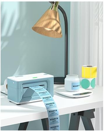 MUNBYN 2.25"x1.25" Thermal Sticker Labels, Blue Self-Adhesive Barcode Label Paper, 1000 Sheets/Roll