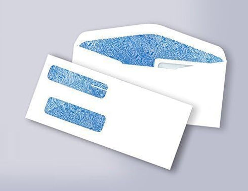 NextDayLabels #9 Double Window Security Envelope (Regular Gum - 500 Per Pack)