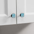 Ocean Decorative Cabinet Knobs - Elegant Designs 1.2" ABS Glass Square Black Handles for Home Kitchen Bedroom Decor - Easy Installation - Set of 4 (Blue Water Wave) by LORVIES