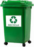 IGNIXIA Recycle Sign Decals Pack of 02 - Self Adhesive Recycling Stickers 10 x 7 Inches for Trash Can (Green & White)