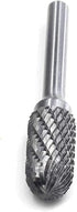 SC-5 Tungsten Carbide Burr, Cylinder Shape with Radius End, Double Cut Rotary Burr File (1/2" Cutter Dia X 1" Cutter