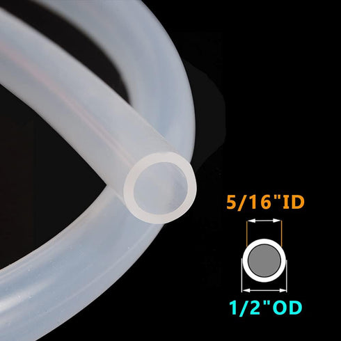 5/16" 1/2" 26.25ft Feelers ID x OD Silicone Tubing Food Grade Pure Silicon Tube High Temp Home Brewing Winemaking