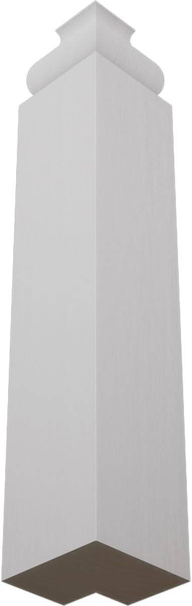 1 1/8"W 6 1/2"H 1 1/8"P 5 1/4"H 1 1/8"P, x x Americraft Solid Paint Grade Wood Universal Baseboard Outside Corner Block