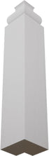 1 1/8"W 6 1/2"H 1 1/8"P 5 1/4"H 1 1/8"P, x x Americraft Solid Paint Grade Wood Universal Baseboard Outside Corner Block