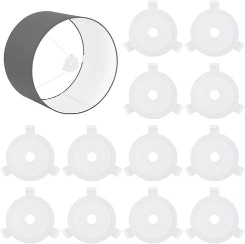 20 E27 11MM(3/7") CREATCABIN Pcs to Lamp Shade Adapter Ring Plastic Lampshade Reducing Rings Converter Washer White