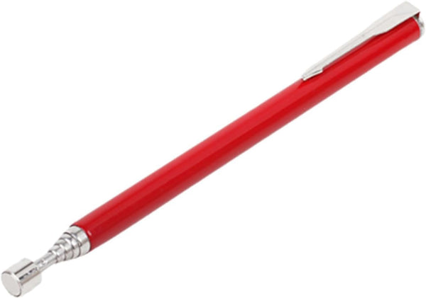 Red Magnet Extension Tool, Telescopic Magnetic Pick Up Tool with LED Flashlight, Flexible Pickup Gadget