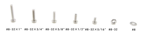 #8-32 UNC Stainless Steel Phillips Pan Head Machine Screws Nuts Flat Washers Assortment Kit