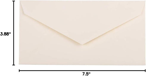 JAM PAPER Monarch Strathmore Invitation Envelopes, 3 7/8 x 7 1/2 - Natural White Wove, 50/Pack