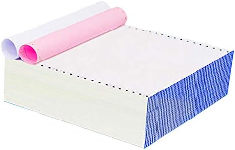 FirstZi 9-1/2x5-1/2 Inches Plain Continuous NCR Computer Paper | 2 Part, 2000 Sheets, White/Pink