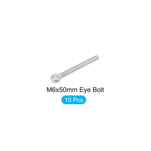 Shoulder Swing Lifting Bolt (M6x50mm) 10Pcs, 304 Stainless Steel Eye Bolts for Home Renovation Fasteners