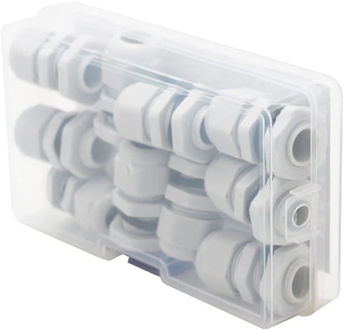 3/8 Cable Glands White PA66 Connector, IP68 Waterproof Adjustable Cord Grip Strain Relief Connectors