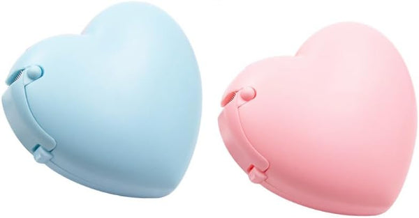 Tape Dispenser Mini Tape Cutter, Heart Tape Cutter Box Case Dispenser, Tapes Included for Arts, Home, School, Pack of 2