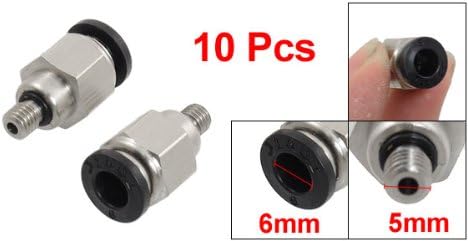 uxcell 10 Pcs M5 Male Thread 6mm Push In Joint Pneumatic Connector Quick Fittings by uxcell