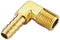 NIGO Industrial Co. 90 Degree Brass Barb Fitting, Hose Barb x NPT Male (1/4" NPT Male x 3/8" Hose Barb)