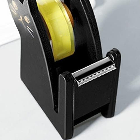 GAIORD Vintage Wooden Kitty Tape Dispenser, Cute Cat Tape Cutter with 1 Roll Tape Included