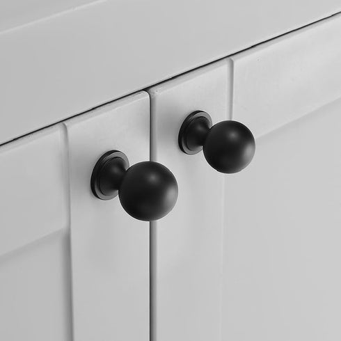 SANCHAKOU 2Pcs Dresser Drawer Pulls Brass Bedside Table Wardrobe Handle Round Ball Single Hole Cabinet Door Handle