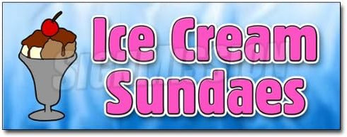 SignMission 48" ICE Cream Sundaes Decal Sticker Cones Float Banana Split Egg