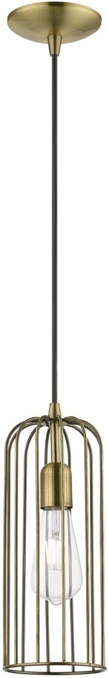 1 (49713-01) Livex Lighting Glenbrook Light Pendant in Antique Brass