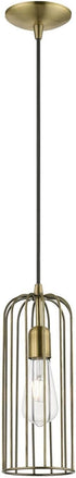 1 (49713-01) Livex Lighting Glenbrook Light Pendant in Antique Brass