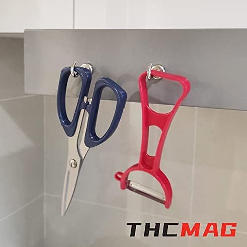Strong Neodymium Magnetic Hooks, Heavy Duty Rare Earth Hooks for Hanging, Key Holder, Pack of 10