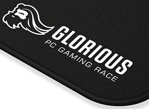 Glorious XL Extended Gaming Mouse Mat/Pad, Large Black Cloth Mousepad with Stitched Edges, 14"x24"