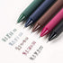 NINGSA Pure Retractable Gel Ink Pens, Retro Colored Ink, 0.5mm Extra Fine Point, 5-Pack