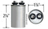Capcom Genteq C325R 25 UF MFD X 370 Vac GE Industrial Replacement Capacitor Round, 97F9606