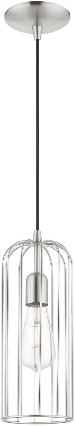 1 (49713-91) Livex Lighting Glenbrook Light Pendant in Brushed Nickel