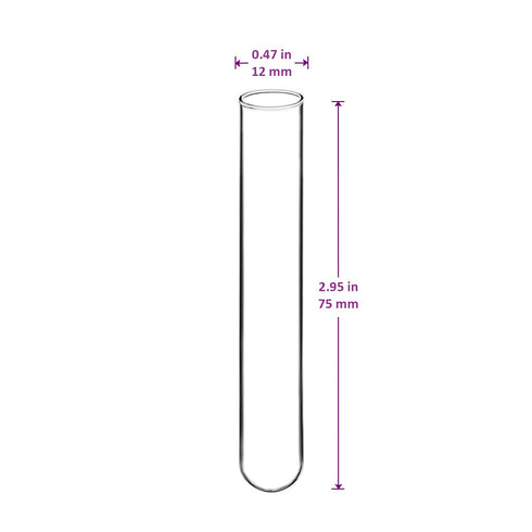 Glass Test Tubes, Sturdy Round Bottom Clear Test Lab Tubes (100, 12x75 mm)