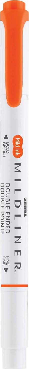 Zebra Pen Mildliner 12-Pack Double-Ended Highlighter Marker Set, Broad and Fine Point Tips, Mild Marigold Ink, No Bleed